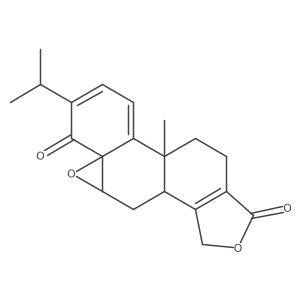 1H-Oxireno[8a,9]phenanthro[1,2-c]furan-3,9-dione, 4,5,5a,10a,11,11a-hexahydro-5a-Methyl-8-(1-Methylethyl)-, (5aS,9aR,10aS,11aR)- 结构式