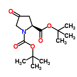 N-BOC-4-氧代-L-脯氨酸叔丁酯 结构式