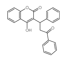 4-羟基-3-(3-氧代-1,3-二苯基丙基)-2H-色烯-2-酮 结构式