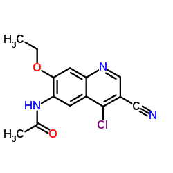 N-(4-氯-3-氰基-7-乙氧基喹啉-6-基)乙酰胺 结构式
