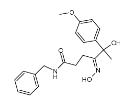 δ-羟基-γ-(羟亚氨基)-4-甲氧基-δ-甲基-N-(苯甲基)苯戊酰胺 结构式
