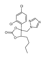 (4S,5R)-5-丁基-4-(2,4-二氯苯基)-4-(1,2,4-三唑-1-基甲基)-1,3-二氧戊环-2-酮 结构式