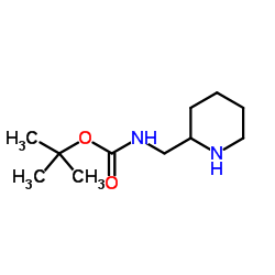 2-(叔丁氧羰基氨基甲基)-哌啶 结构式