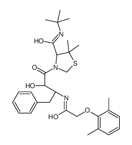 (4R)-N-叔丁基-3-[(2S,3S)-3-[[2-(2,6-二甲基苯氧基)乙酰基]氨基]-2-羟基-4-苯基丁酰基]-5,5-二甲基-1,3-噻唑烷-4-甲酰胺 结构式
