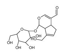 (1S)-1α-(β-D-吡喃葡萄糖基氧基)-1,4aα,5,7aα-四氢-7-羟基甲基-环戊二烯并[c]吡喃-4-甲醛 结构式