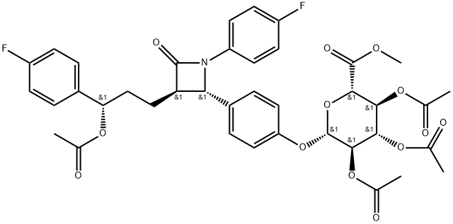 3-O-乙酰依泽替米贝2,3,4-三-O-乙酰-β-D-葡萄糖醛酸甲基酯 结构式