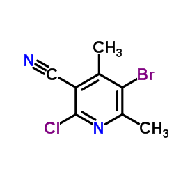 5-溴-2-氯-4,6-二甲基尼古丁腈 结构式