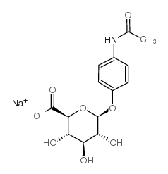 P-乙酰氨基苯-B-D-葡萄糖酸钠盐 结构式