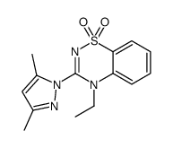 3-(3,5-二甲基-1H-吡唑-1-基)-4-乙基-4H-1,2,4-苯并噻二嗪-1,1-二氧化物 结构式