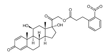 (11β)-11,17-二羟基-21-[3-(2-硝基苯基)-1-氧代丙氧基]孕甾-1,4-二烯-3,20-二酮 结构式