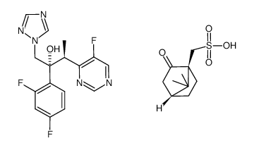 (2R,3S)-2-(2,4-二氟苯基)-3-(5-氟嘧啶-4-基)-1-(1H-1,2,4-三唑-1-基)丁-2-醇 R-(-)-10-樟脑磺酸盐 结构式