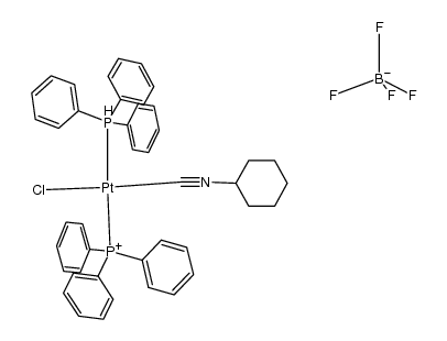氯(异氰基环己烷)双(三苯基膦)合铂(1+) (SP-4-3)-四氟硼酸盐 结构式
