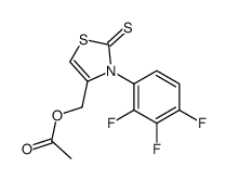 (2-硫代-3-(2,3,4-三氟苯基)-2,3-二氢噻唑-4-基)甲基醋酸盐 结构式