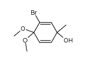 3-溴-4,4-二甲氧基-1-甲基-2,5-环己二烯-1-醇 结构式