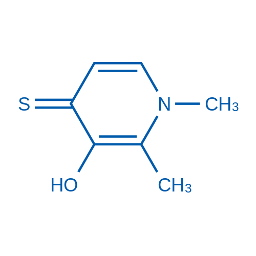 3-羟基-1,2-二甲基吡啶-4-硫酮 结构式
