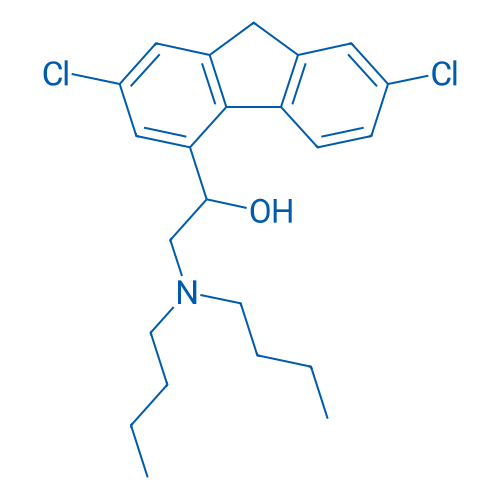 α-(二正丁胺甲基)-2,7-二氯芴-4-甲醇 结构式