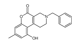 1,2,3,4-Tetrahydro-3-benzyl-10-hydroxy-8-methyl-5H-[1]benzopyrano[3,4-c]pyridin-5-one 结构式