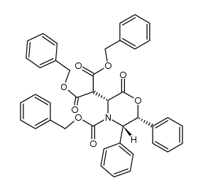 (3R,5S,6R)-4-[(苄氧基)羰基]-3-(O,O'-二苄基丙二酰基)-5,6-二苯基-2,3,5,6-四氢-2H-1,4-恶嗪-2-酮 结构式