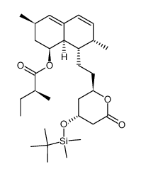 Butanoic acid, 2-methyl-, (1S,3R,7S,8S,8aR)-8-[2-[(2R,4R)-4-[[(1,1-dimethylethyl)dimethylsilyl]oxy]tetrahydro-6-oxo-2H-pyran-2-yl]ethyl]-1,2,3,7,8,8a-hexahydro-3,7-dimethyl-1-naphthalenyl ester, (2S)- 结构式