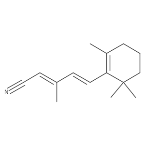 (2Z,4E)-3-methyl-5-(2,6,6-trimethylcyclohexen-1-yl)penta-2,4-dienenitrile 结构式