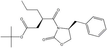 叔丁基(R)-3-((S)-4-苄基-2-氧代恶唑烷-3-羰基)己酸酯 结构式
