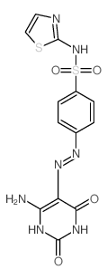 4-[(2Z)-2-(4-氨基-2,6-二氧代嘧啶-5-亚基)肼基]-N-(1,3-噻唑-2-基)苯磺酰胺 结构式