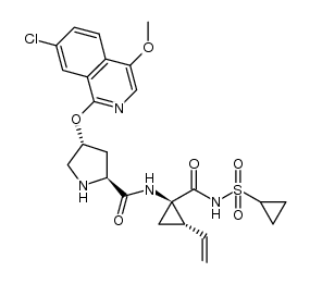 (2S,4R)-4-[(7-氯-4-甲氧基-1-异喹啉基)氧基]-N-[(1R,2S)-1-[[(环丙基磺酰基)氨基]羰基]-2-乙烯基环丙基]-2-吡咯烷甲酰胺盐酸盐 结构式