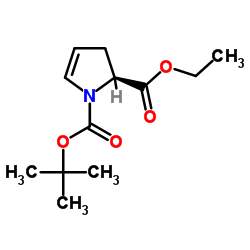 (S)-1-N-叔丁氧羰基-2,3-二氢-2-吡咯甲酸乙酯 结构式