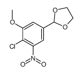 2-(4-氯-3-甲氧基-5-硝基苯基)-1,3-二氧戊环 结构式