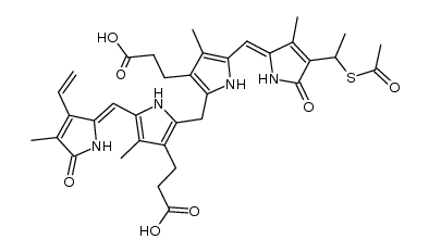 18-脱乙烯基-18-[1-(乙酰硫基)乙基]胆红素 结构式