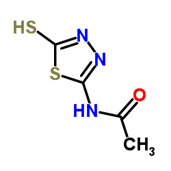2-乙酰氨基-5-巯基-1,3,4-噻二唑 结构式