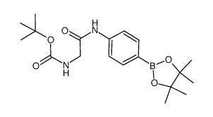 N-[4-(4,4,5,5-四甲基-1,3,2-二氧杂硼戊环-2-基)苯基]-2-(叔丁氧羰基氨基)乙酰胺 结构式
