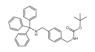 N-叔丁氧羰基-N'-三苯甲基-1,4-苯二甲胺 结构式