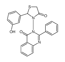 3-[2-(3-羟基苯基)-4-氧代-3-噻唑烷基]-2-苯基-4(3H)-喹唑啉酮 结构式