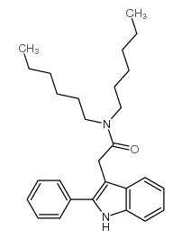 N,N-二己基-2-苯基吲哚-3-乙酰胺 结构式