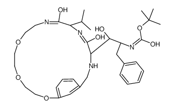 N-[(1R,2S)-1-[(4R,7S)-5,8-二氧代-7-丙-2-基-12,15,18-三氧杂-3,6,9-三氮杂双环[17.3.1]二十三碳-1(23),19,21-三烯-4-基]-1-羟基-3-苯基丙烷-2-基]氨基甲酸叔丁酯 结构式
