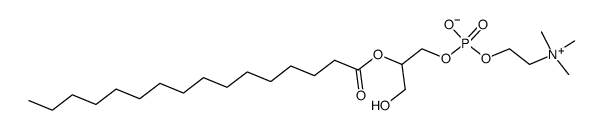 2-棕榈酰-sn-甘油-3-磷酸胆碱 结构式