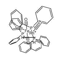 FeRh(μ-二苯基膦基)四羰基二(三苯基膦)合铁铑 结构式
