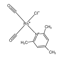 cis-[氯化二羰基(2,4,6-三甲基吡啶)合铑(I)] 结构式