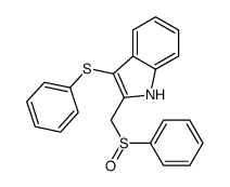 2-(苯亚磺酰基甲基)-3-(苯硫基)-1H-吲哚 结构式