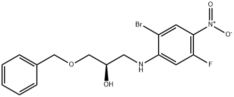 (R)-1-(苄氧基)-3-((2-溴-5-氟-4-硝基苯基)氨基)-2-丙醇 结构式