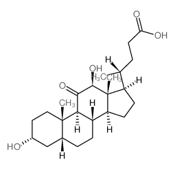 5β-胆烷-24-酸,3α,12β-二羟基-11-氧代- 结构式