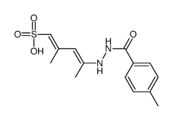 Benzoic acid, 4-methyl-, 2-(1,3-dimethyl-4-sulfo-1,3-butadien-1-yl)hydrazide 结构式