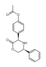 (3R,5S)-3-(4-乙酰氧基苯基)-5-苯基-2-吗啉酮 结构式