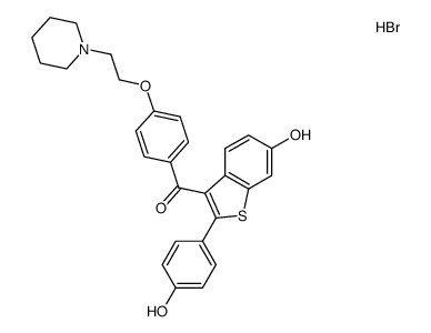 Methanone, [6-hydroxy-2-(4-hydroxyphenyl)benzo[b]thien-3-yl][4-[2-(1-piperidinyl)ethoxy]phenyl]-, hydrobromide (1:1) 结构式