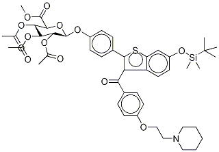 METHYL-1-(6-TERT-BUTYLDIMETHYLSYLYL-4'-HYDROXYRALOXIFENE)-2,3,4-TRI-O-ACETYL-Β-D-GLYCOPYRANURONATE 结构式