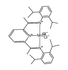 二氯(2,6-双[1-(2,6-二异丙基苯亚胺)乙基]吡啶)合锰(II) 结构式