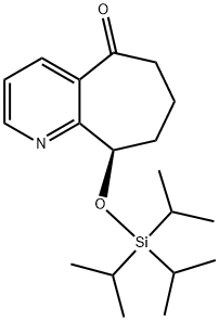 (R)-9-((三异丙基硅基)氧基)-6,7,8,9-四氢-5H-环庚[B]吡啶-5-酮盐酸盐 结构式