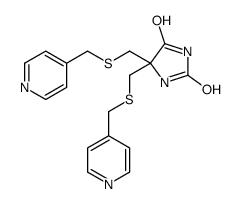 5,5-双[(4-吡啶基甲基)硫代甲基]-2,4-咪唑烷二酮 结构式