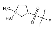 3,3-二甲基-1-(三氟甲基磺酰基)-1,3-氮杂硅杂环戊烷 结构式
